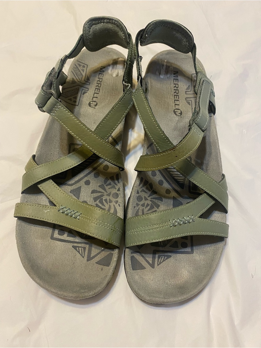 Merrell Olive Green Leather Sport Sandals size 10